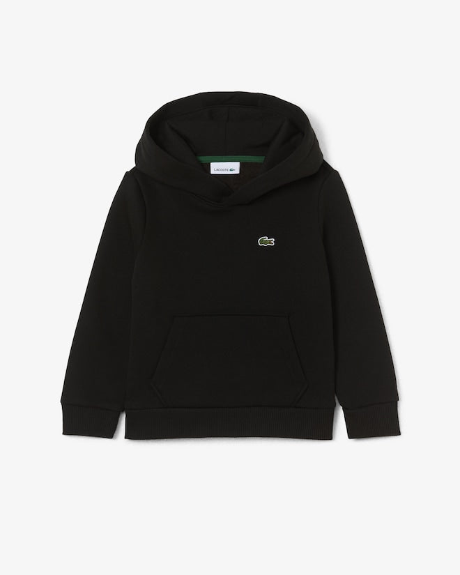 Lacoste Kids Kangaroo Pocket Fleece Hoodie Black 947028 K96