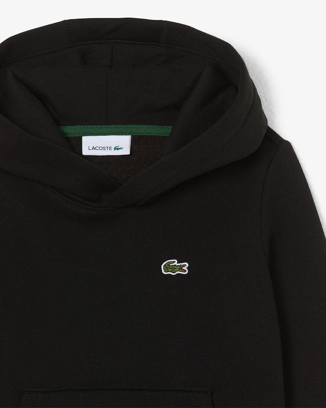 Lacoste Kids Kangaroo Pocket Fleece Hoodie Black 947028 K96