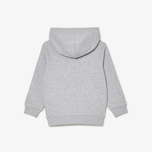 Lacoste Kids' Fleece Cotton Hoodie Grey Chine SJ1225 CCA - APLAZE