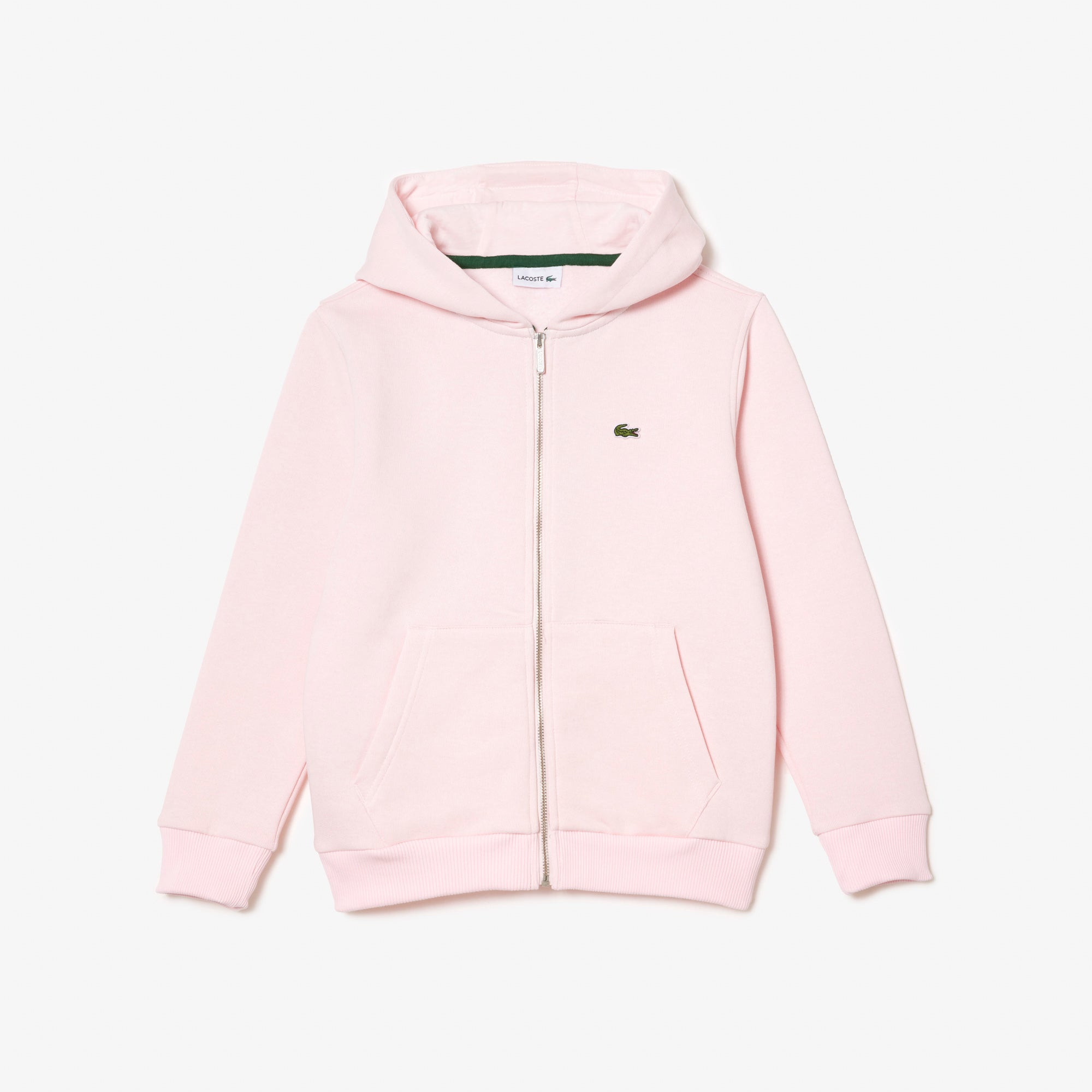 Lacoste Kids' Kangaroo Pocket Zip-Up Hoodie Light Pink SJ9723 T03 - APLAZE