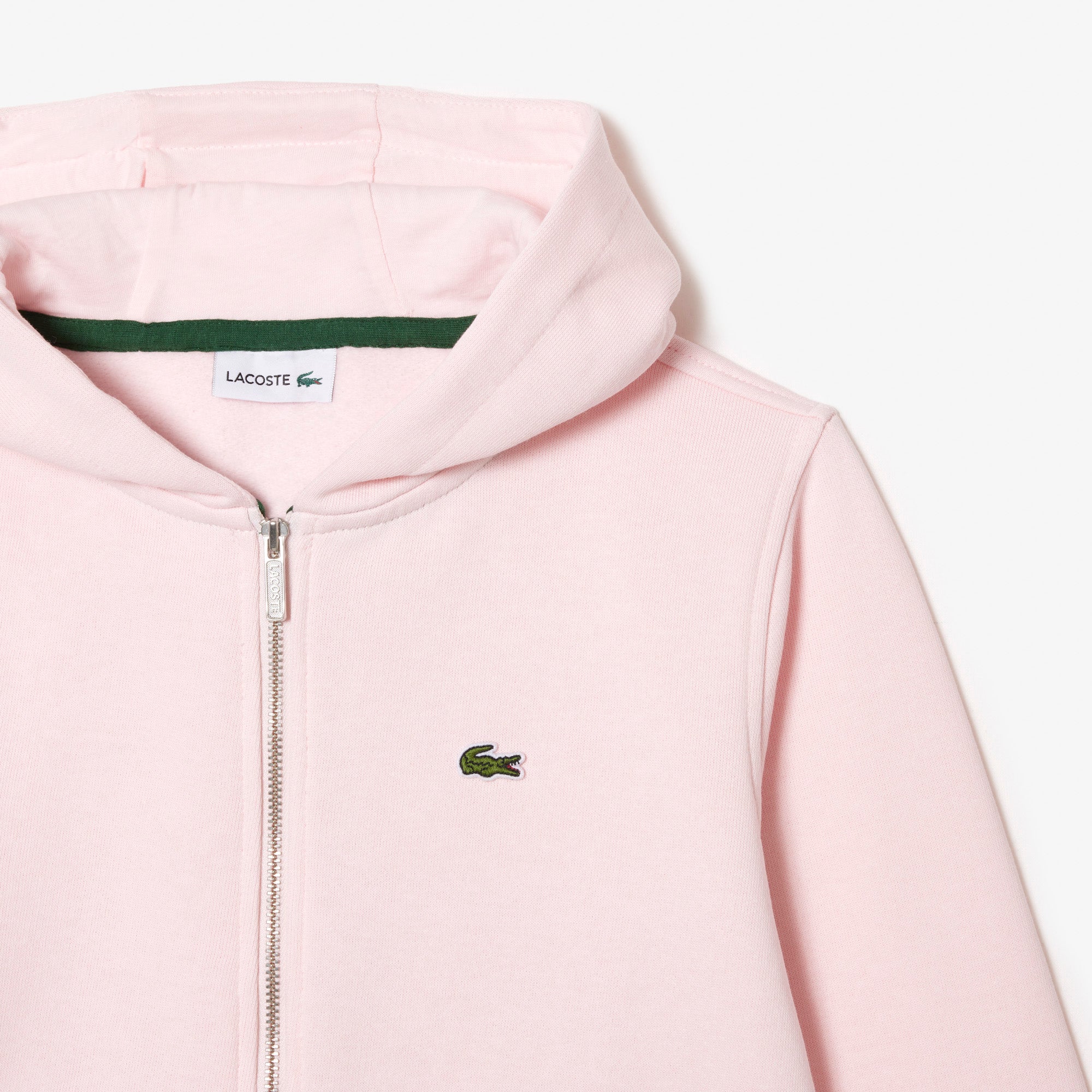 Lacoste Kids' Kangaroo Pocket Zip-Up Hoodie Light Pink SJ9723 T03 - APLAZE