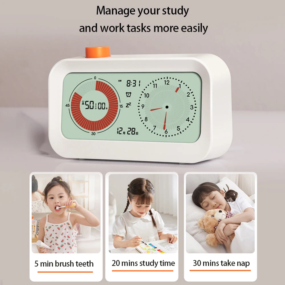 Digital Productivity Visual Timer Count Up/Down Function Alarm Calendar Display Clock Snooze Setting Time Management Tool