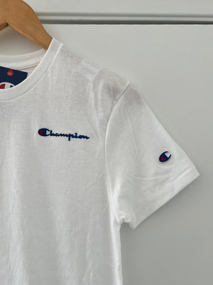 Champion Powerblend Graphic Tee White T85332 586IKA 045 - APLAZE