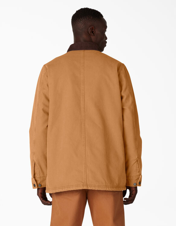 Dickies Duck Canvas Chore Coat Stonewashed Brown Duck TCR04SBD