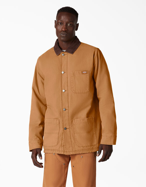 Dickies Duck Canvas Chore Coat Stonewashed Brown Duck TCR04SBD