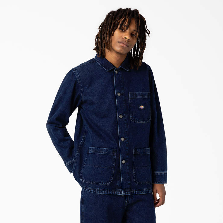 Dickies Denim Unlined Chore Coat Stonewashed Indigo Blue TCR09SNB