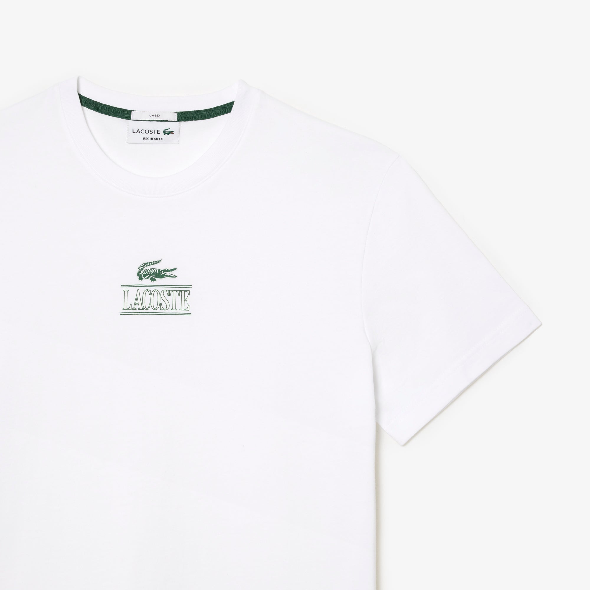 Lacoste Unisex Regular Fit Cotton Jersey Branded T-Shirt White TH1147 001
