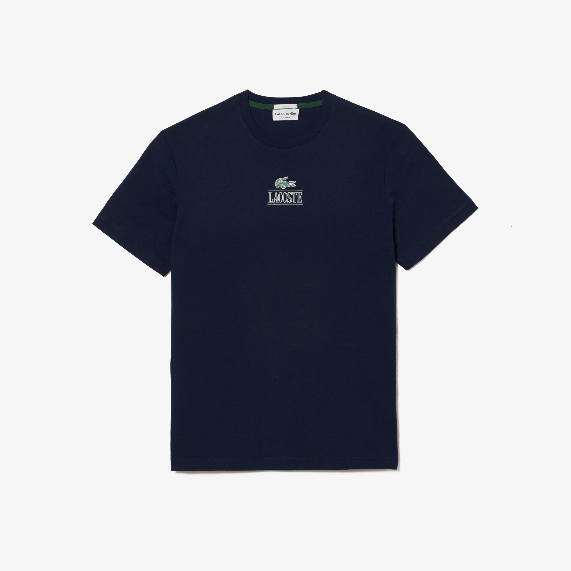 Lacoste Unisex Regular Fit Cotton Jersey Branded T-Shirt Navy Blue TH1147 166