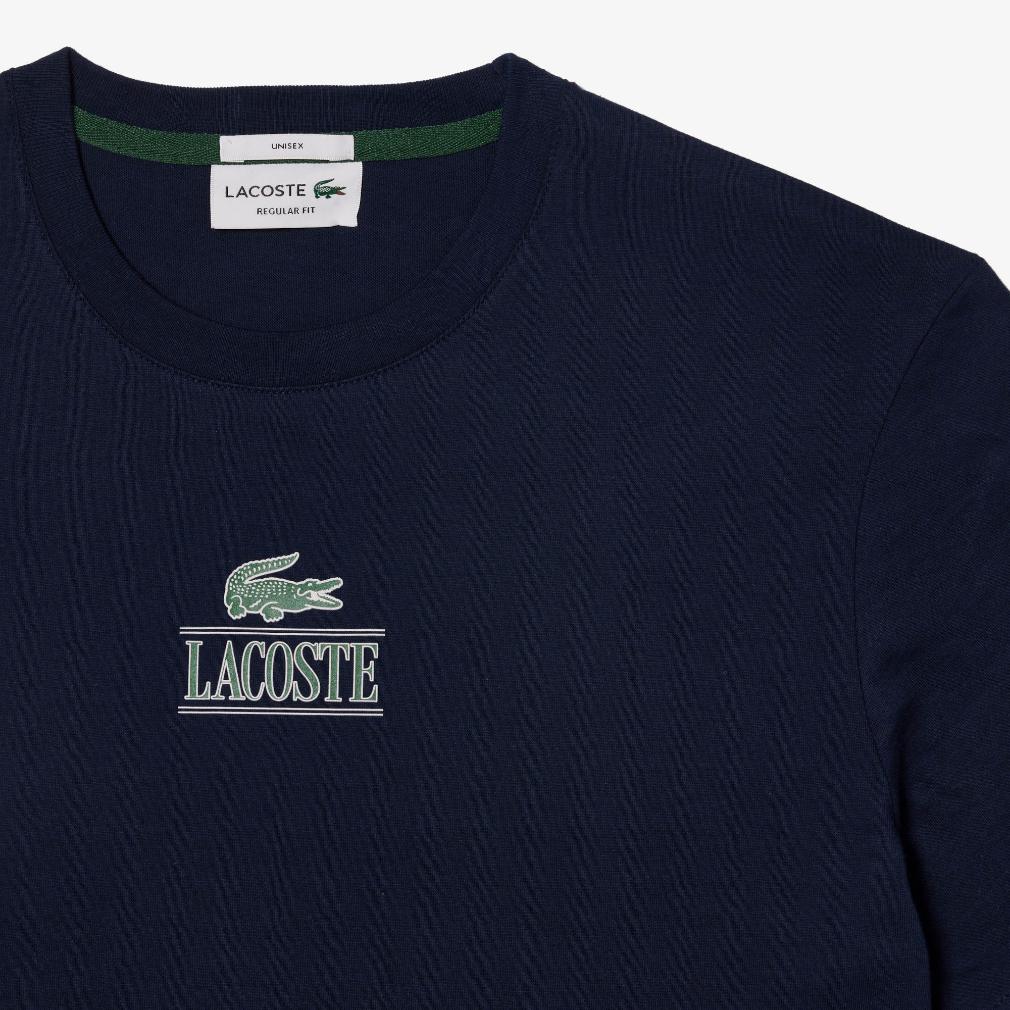 Lacoste Unisex Regular Fit Cotton Jersey Branded T-Shirt Navy Blue TH1147 166