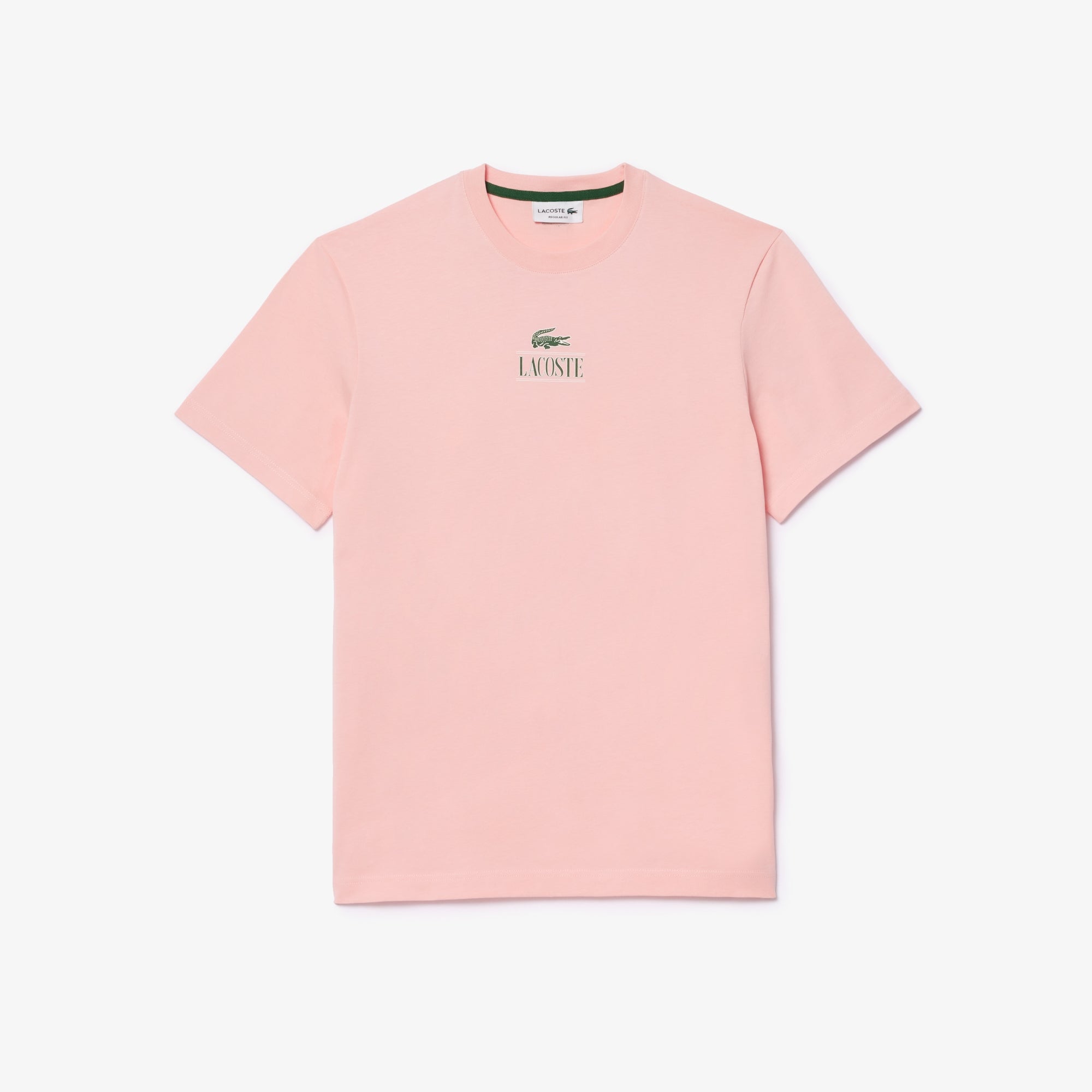 Lacoste Unisex Regular Fit Cotton Jersey Branded T-Shirt Waterlily Pink TH1147 KF9