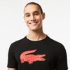 Lacoste Men's SPORT 3D Print Crocodile Breathable Jersey T-Shirt Black/Corrida TH2042 51 BZJ