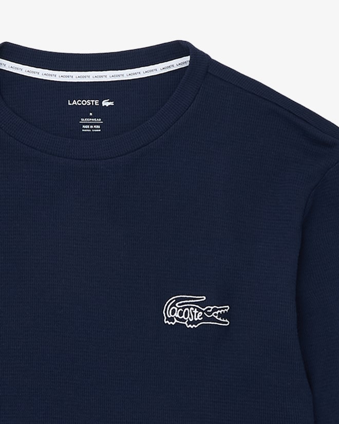 Lacoste Men’s Waffled Cotton Undershirt Navy Blue TH5050-51 166