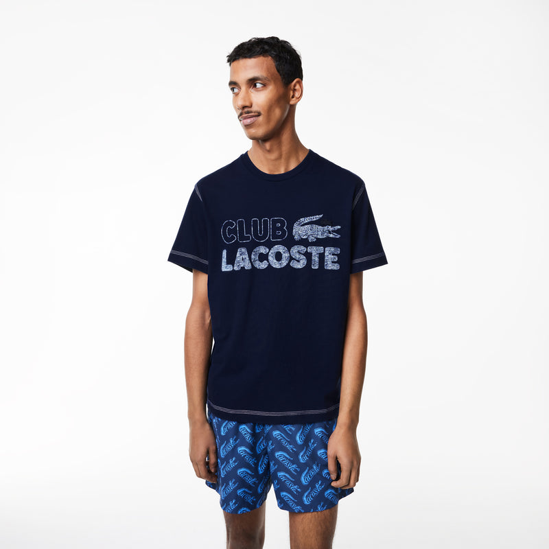 APLAZE | Lacoste Men's Lacoste Vintage Organic Cotton T-shirt Navy Blue TH5440 51 166