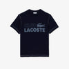 Lacoste Men’s Lacoste Vintage Print Organic Cotton T-shirt Navy Blue TH5440 51 166