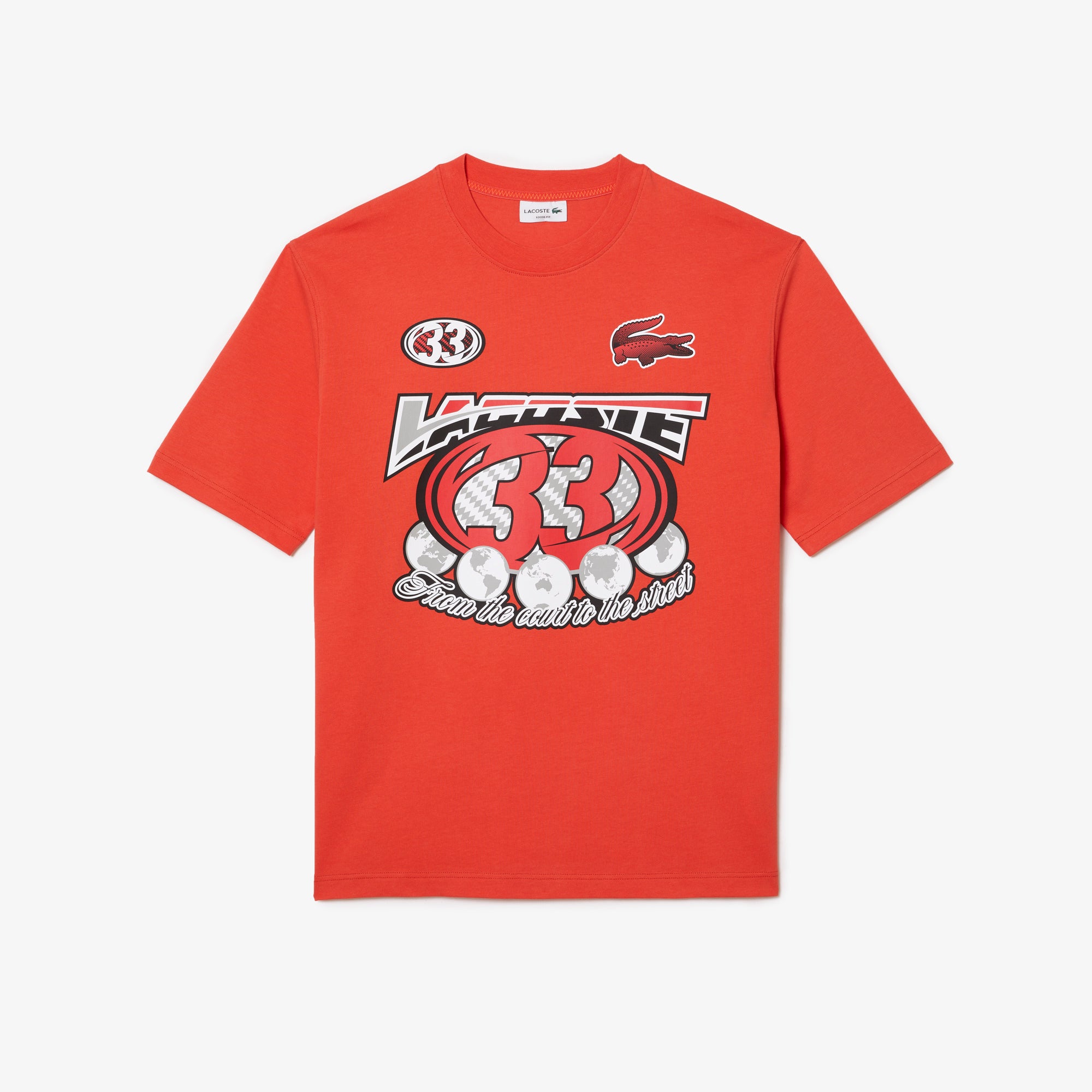 Lacoste Mens Loose Fit Cotton Jersey Print T-Shirt Watermelon TH5565 02K