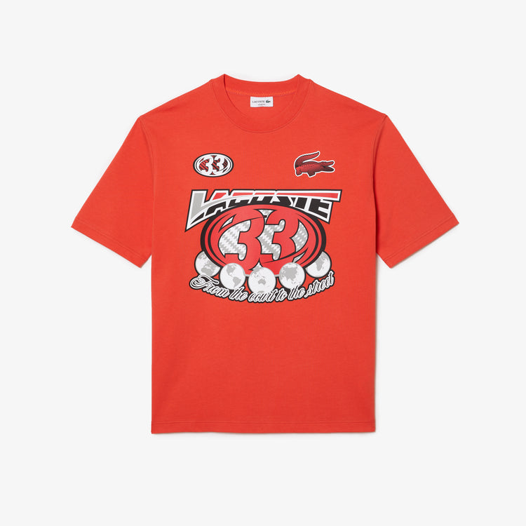 Fit Jersey TH5565 Cotton Print T-Shirt Lacoste Watermelon 0 Loose Mens