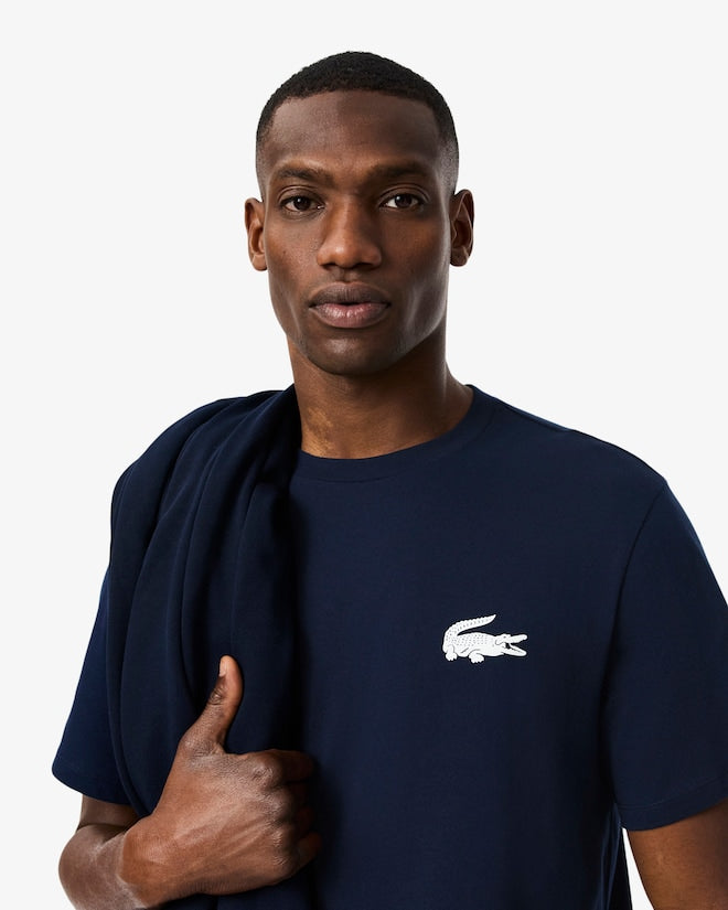 Lacoste Men’s Crocodile Print Cotton Undershirt Navy Blue / White TH9460-51 525