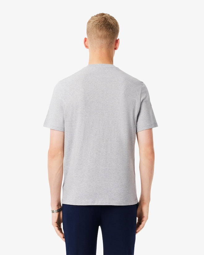 Lacoste Men’s Crocodile Print Cotton Undershirt Silver Chine / White TH9460-51 MTG