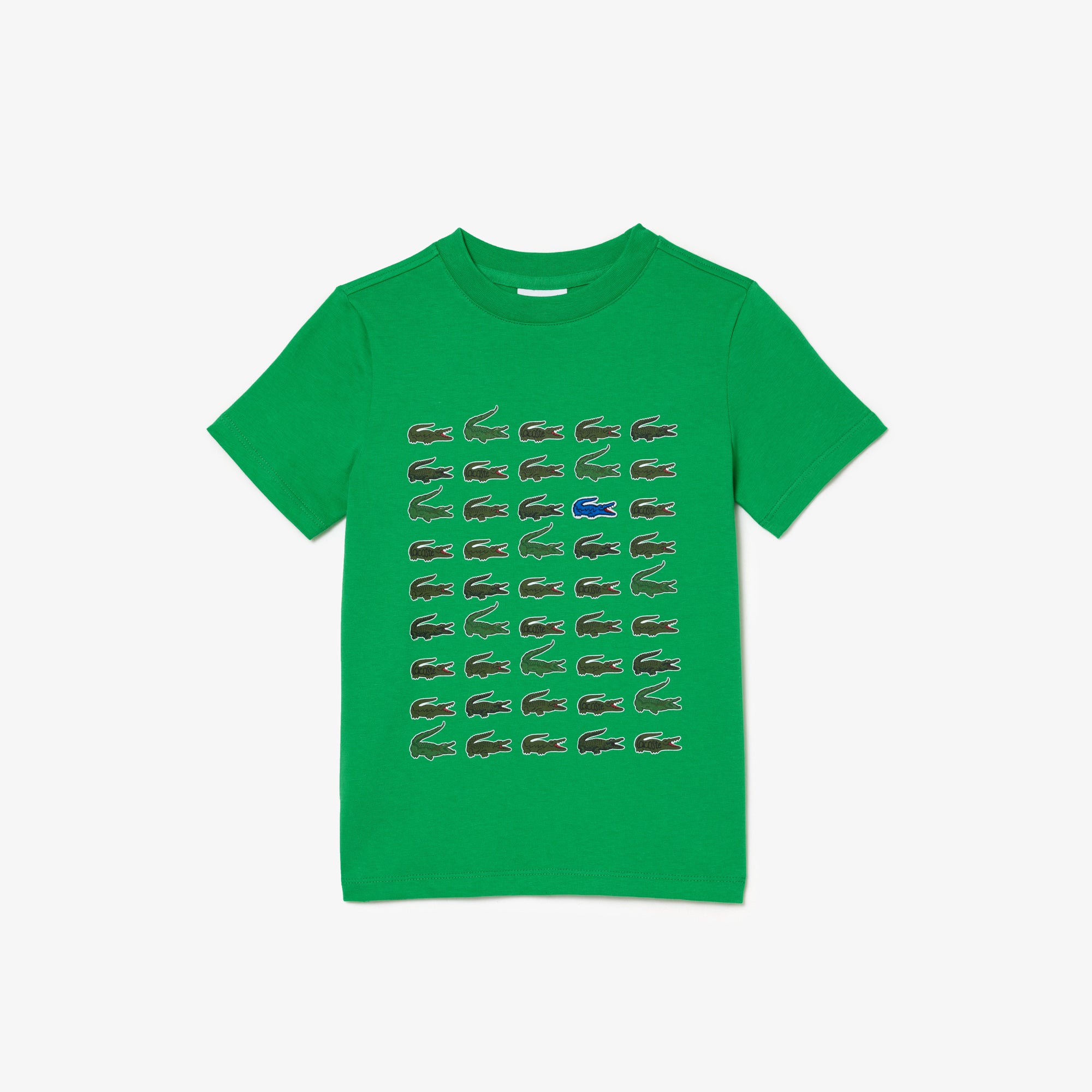 Lacoste Kids Crocodile Print Cotton T-Shirt Green TJ1248 SIW