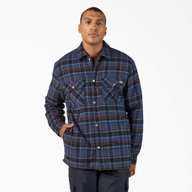 Dickies Water Repellent Fleece Lined Flannel Shirt Jacket Naval Academy TJ210K65