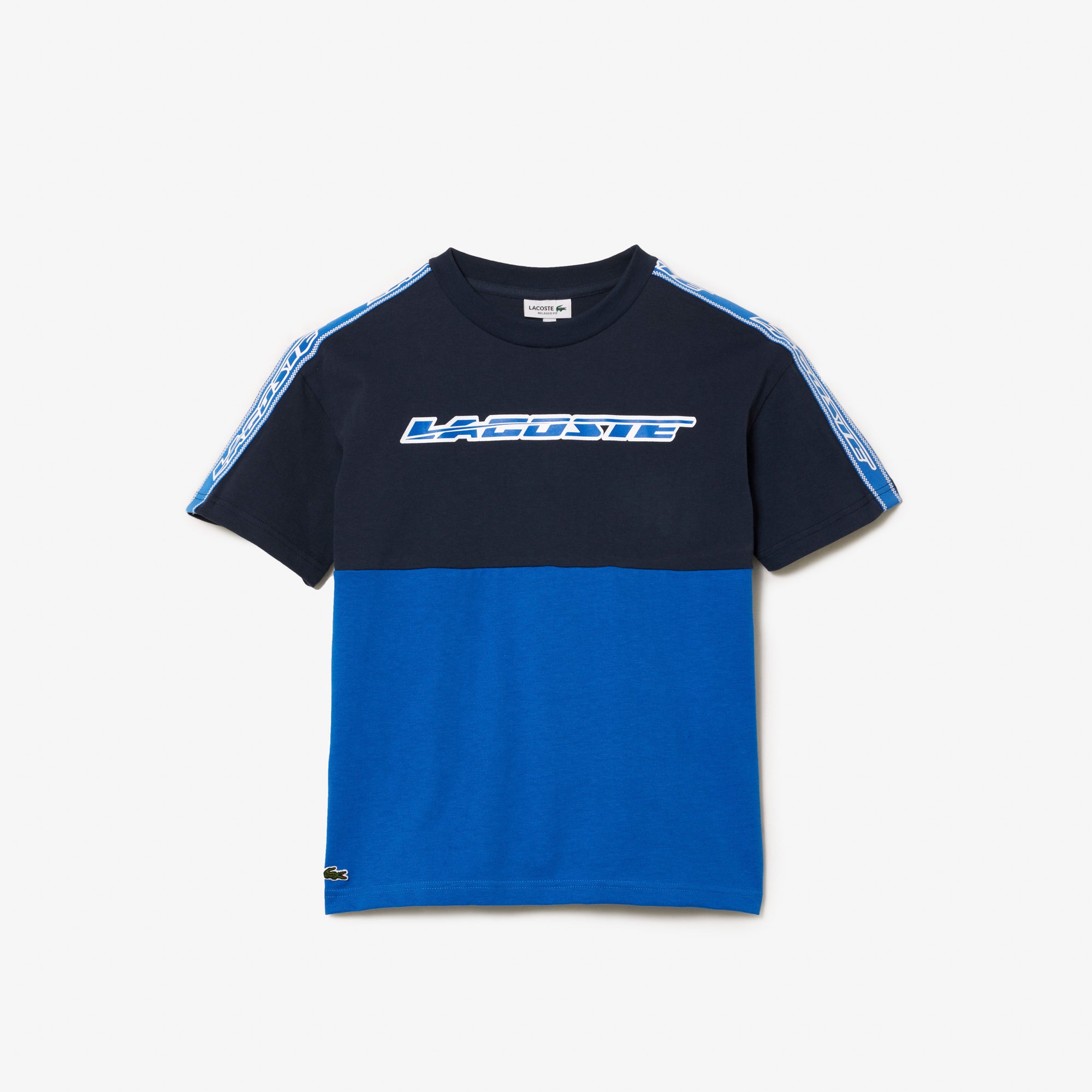 Lacoste Kids Contrast Stripe Colorblock T-Shirt Blue Night/Kingdom TJ5339 EP7