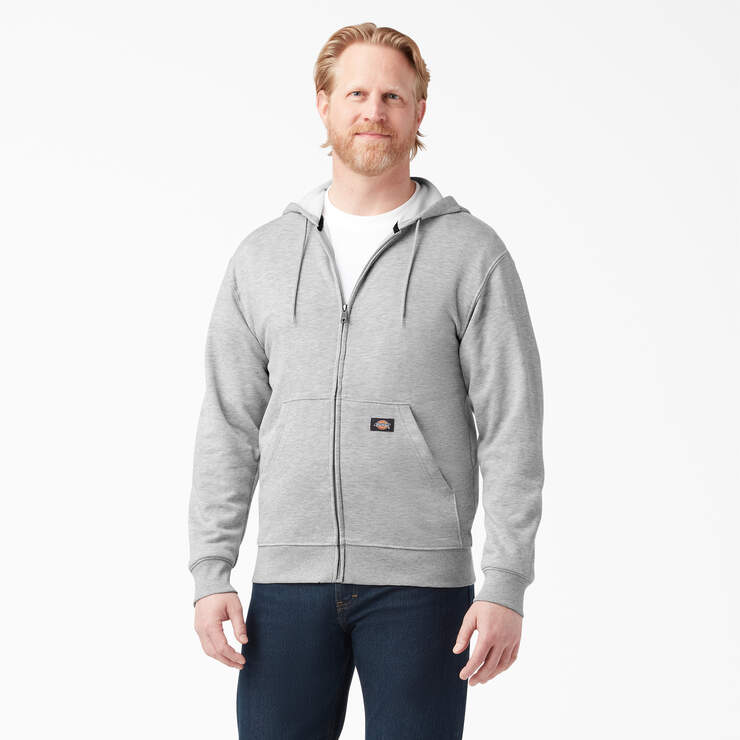 Dickies Mens Midweight Fleece Zip Hoodie Heather Gray TW291HG