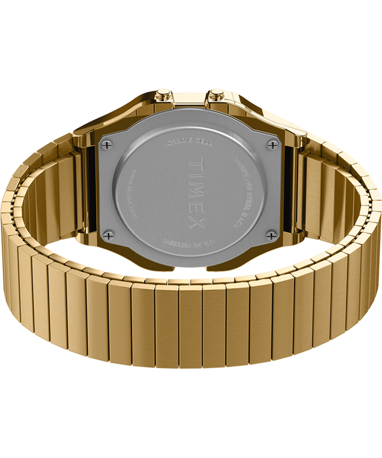 Timex T80 34mm Stainless Steel Expansion Band Watch Gold-Tone/Gold-Tone/Digital TW2R79000VQ - APLAZE