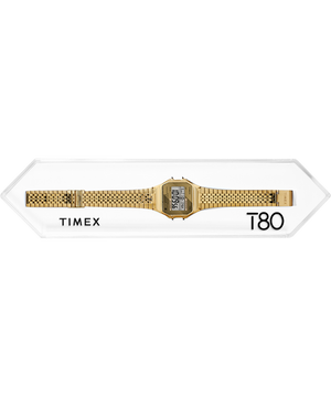 Timex T80 34mm Stainless Steel Expansion Band Watch Gold-Tone/Gold-Tone/Digital TW2R79000VQ - APLAZE