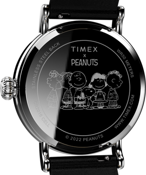 Timex Standard x Peanuts Dream in Color 40mm Leather Strap Watch Black/Silver-Tone/White TW2V60900VQ - APLAZE