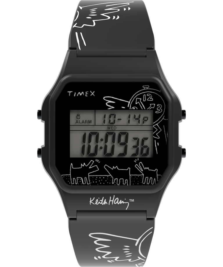 Timex T80 x Keith Haring 34mm Resin Strap Watch Black/Black TW2W25500JR