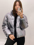 Tommy Hilfiger Women's Glossy Foil Short Padding Jacket Silver TWOMP451 SIL T6