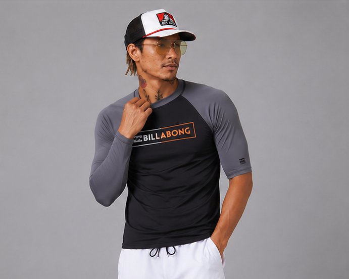 Billabong All Day Raglan Short Sleeve Rashguard Black MWLYEARS