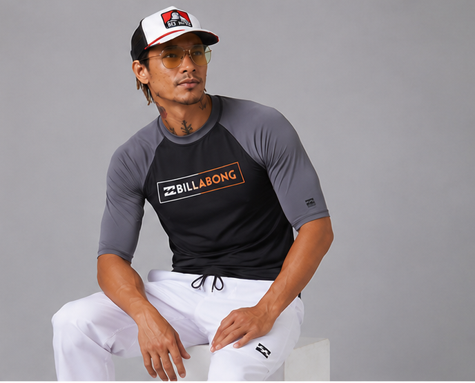 Billabong All Day Raglan Short Sleeve Rashguard Black MWLYEARS