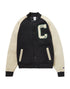 Champion Premium Letterman Big C Logo Varsity Style Jacket Black/Cocoa V79525 586EPB A8IR
