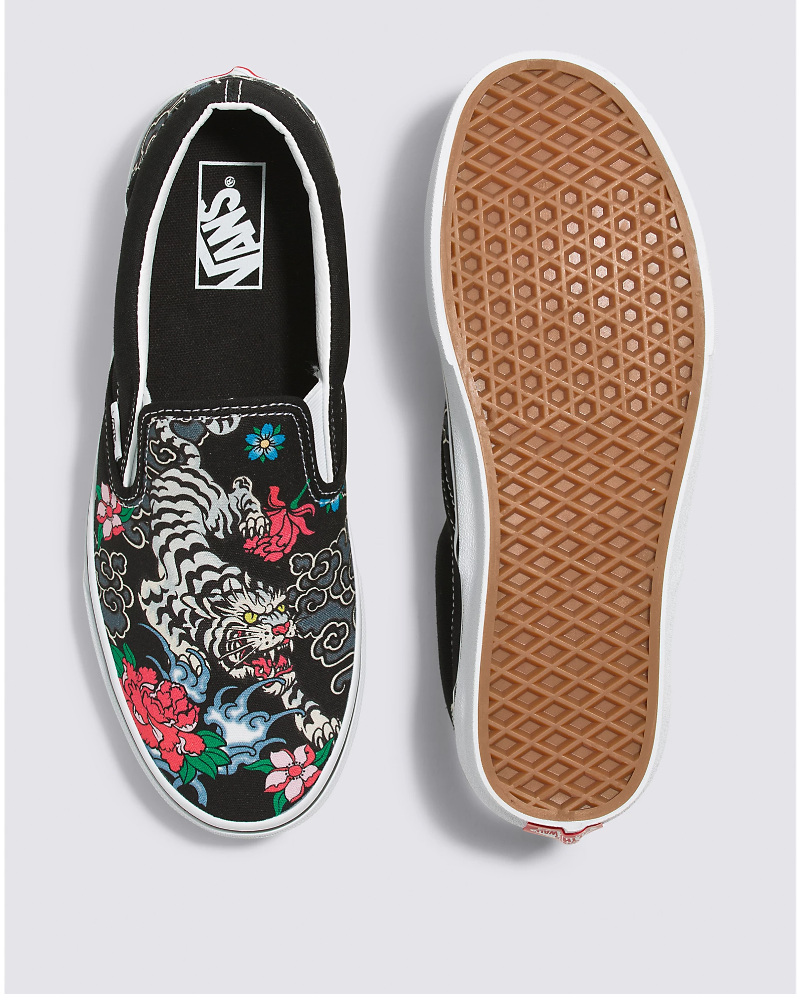 Vans Classic Slip-On Tiger Floral Shoe Multi/True White VN0009Q76GL - APLAZE