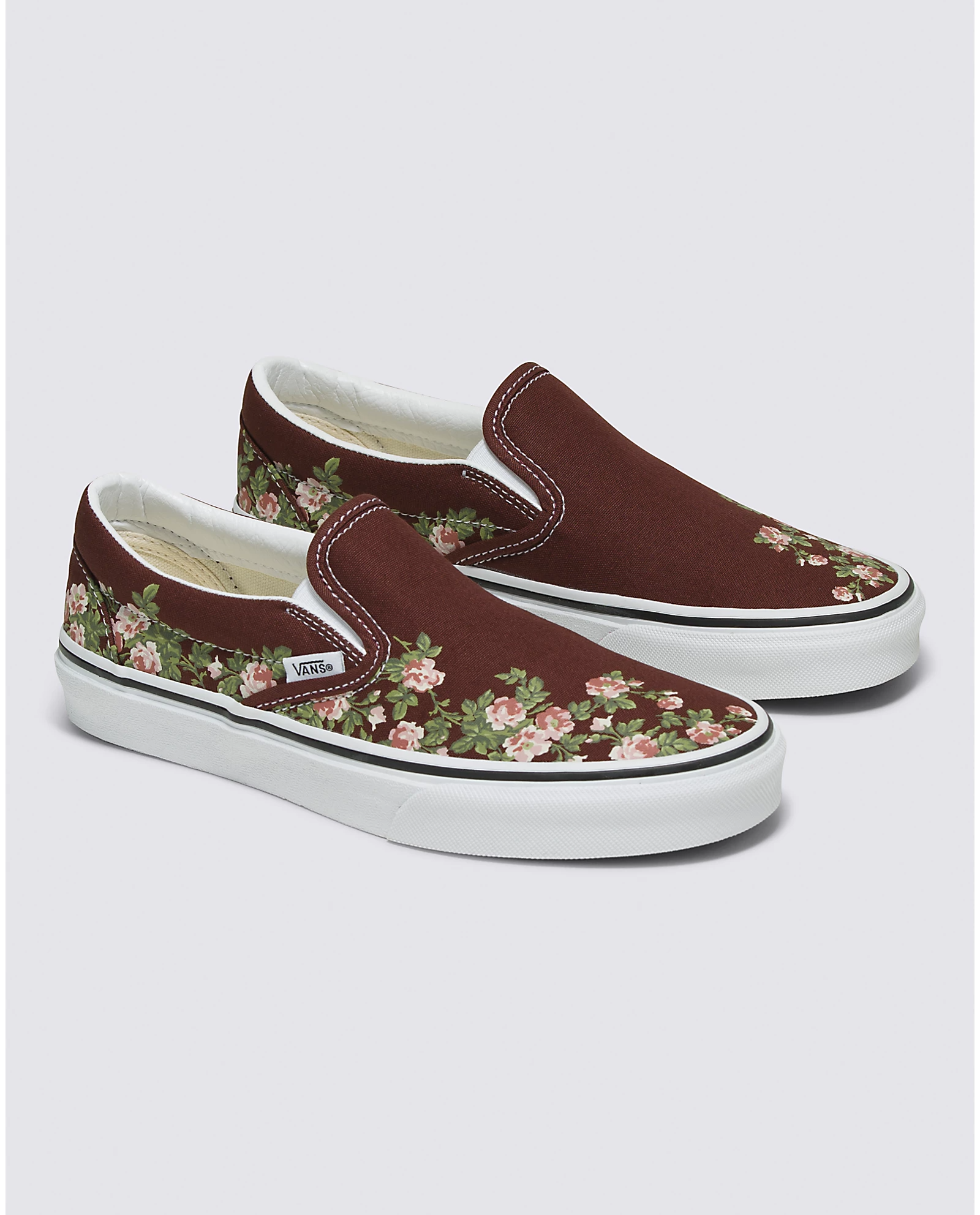 Vans Classic Slip-On Wallflower Floral Shoe Bitter Chocolate VN0009Q77YO - APLAZE