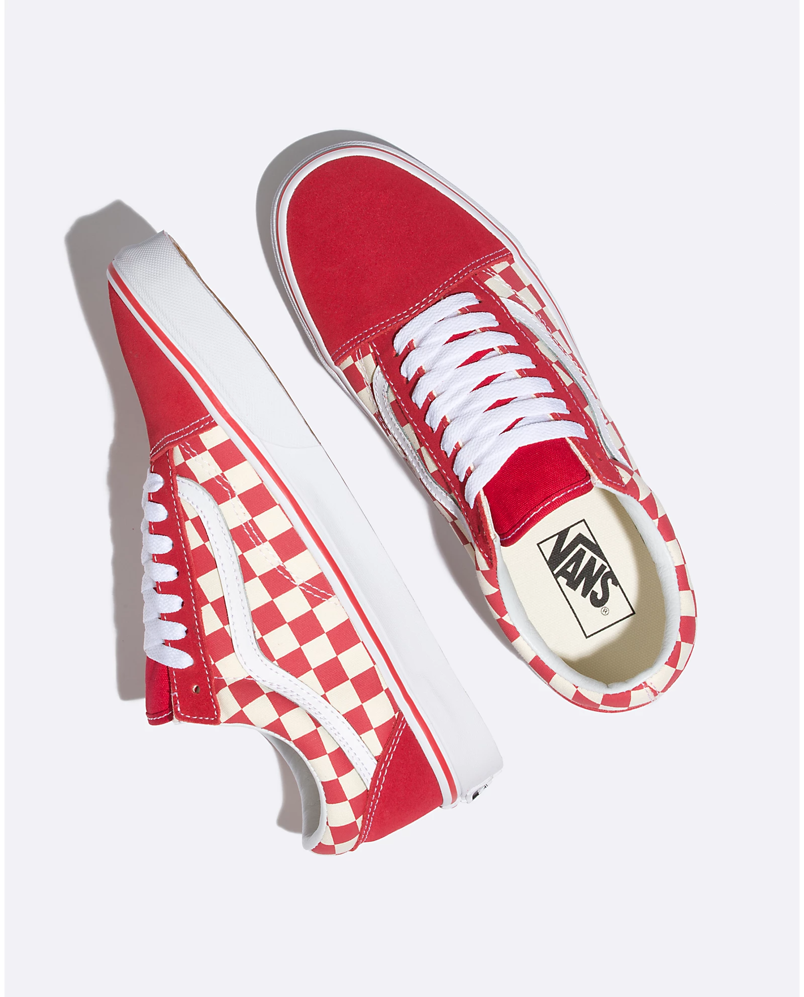 Red white shop checkered vans