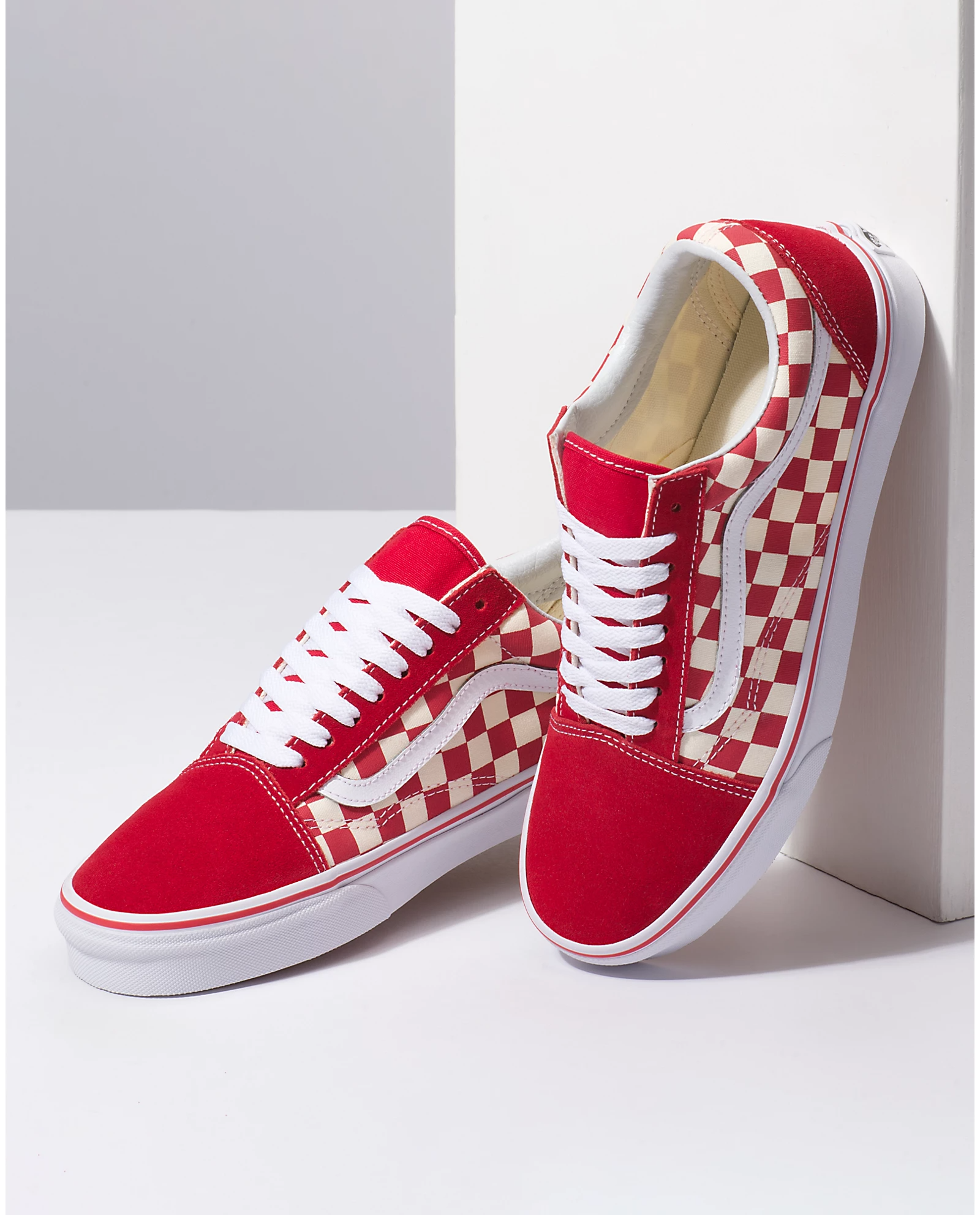 Vans Primary Check Old Skool Shoe Red White VN0A38G1P0T