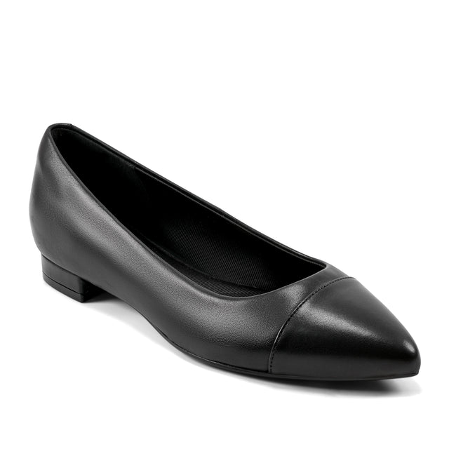 Rockport Women's Kenzie Total Motion Pointy Toe Dress Flats Black Leather W-KENZIE BLK002