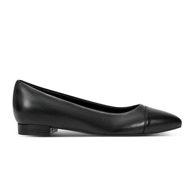 Rockport Women's Kenzie Total Motion Pointy Toe Dress Flats Black Leather W-KENZIE BLK002