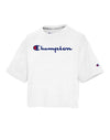 Champion Women's Cropped T-Shirt, Script Logo White W5950G 550757 100