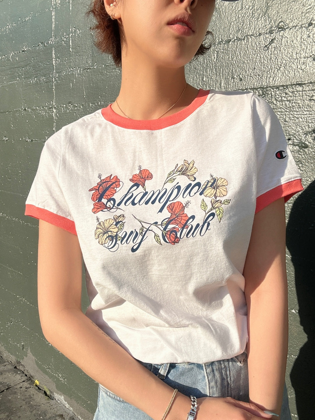 Champion Women's Classic Graphic T-Shirt White/Ripepa W8687 58605Z 98H