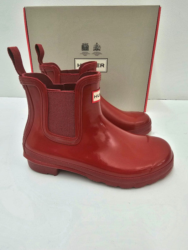 Hunter Women's Original Gloss Chelsea Boots Military Red WFS2078RGL MLR