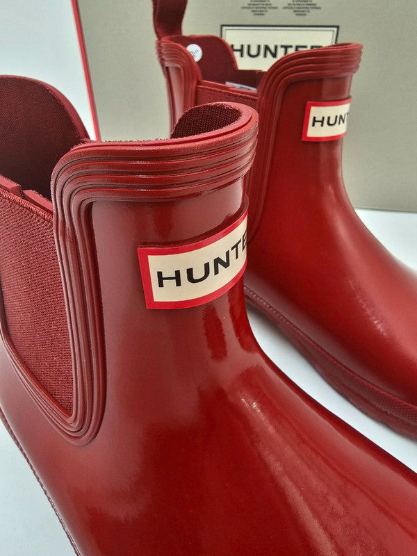 Hunter Women's Original Gloss Chelsea Boots Military Red WFS2078RGL ML