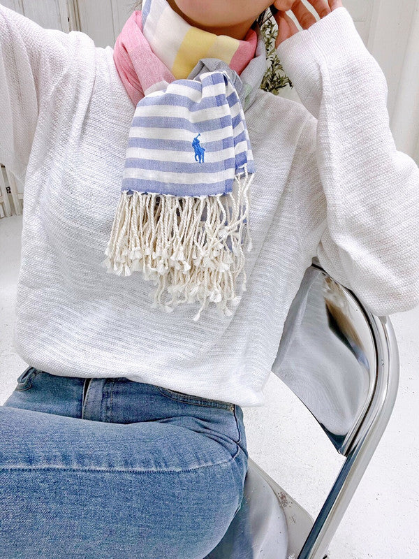 Polo Ralph Lauren Fringe Scarf Multi Stripe WS0198 962 B2