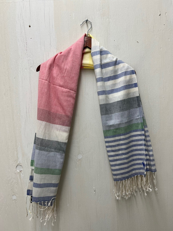 Polo Ralph Lauren Fringe Scarf Multi Stripe WS0198 962 B2