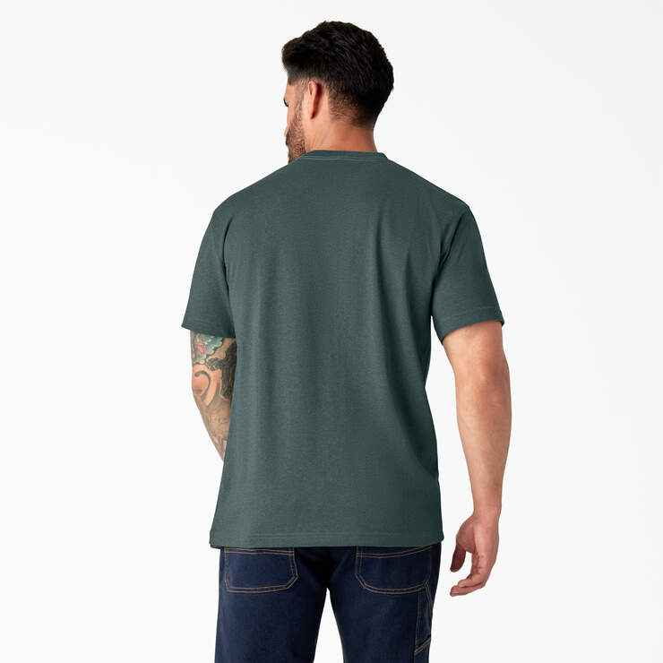 Dickies Heavyweight Heathered Pocket Tee Mallard Green Single Dye WS450HLSD