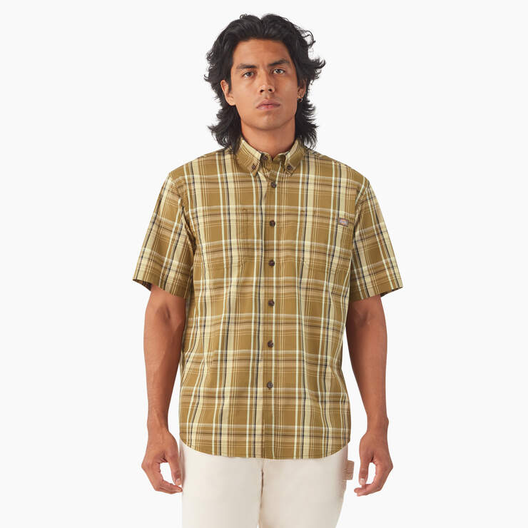 Dickies Mens Short Sleeve Woven Shirt Dark Olive WS551DKO