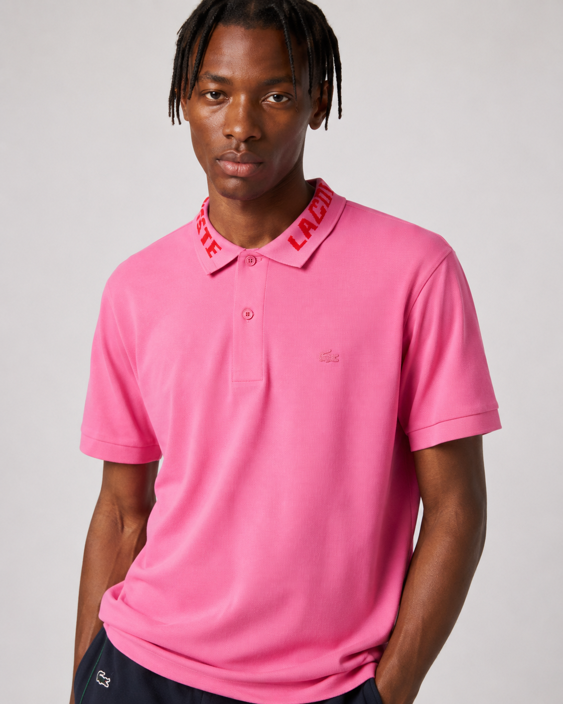 Lacoste Men's Branded Slim Fit Stretch Piqu Polo Reseda Pink PH9642 2R3