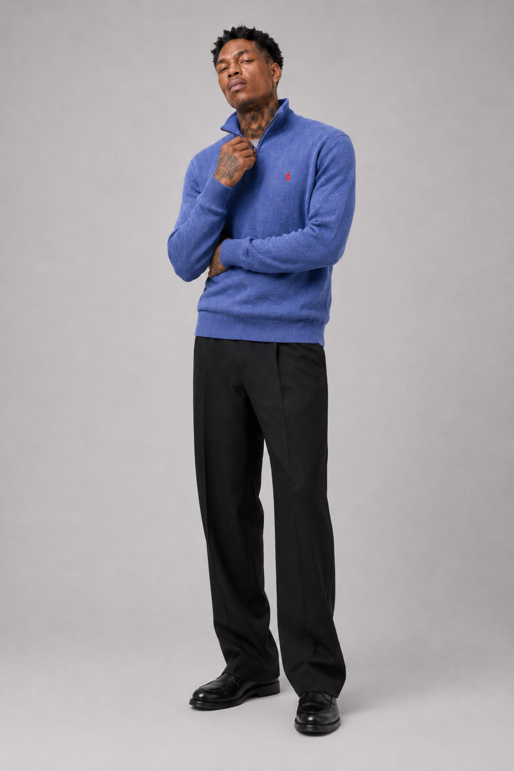 Polo Ralph Lauren Men's Half Zip Up Sweater Blue 710723158003 B14